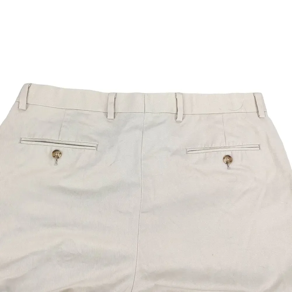 EUC Brooks Brothers White Cotton Pleated Dress Pants Mens 35x29 Dry Clean Cuffed - Picture 6 of 13